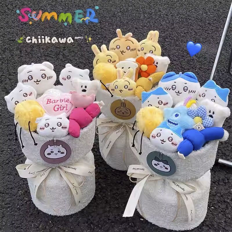 ช่อดอกไม้ตุ๊กตารักษา Chikawa/ตุ๊กตา Chiikawa Chiikawa/ของขวัญน่ารักสร้างสรรค์