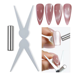 【Local】Double-head French Nail Art Strong Magnet ผสมเล็บ DIY X-Shaped French Effect DIY เล็บเล็บเครื่องมือ