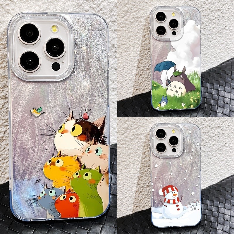 เคส สำหรับ Vivo V70 FE V60 V50 V40 V30 V30E V29E V29 Lite V27 S1 Pro V25 V25E V23E หรูหราพรีเมี่ยมการ์ตูนน่ารักหิมะTotoroแมวนุ่มเคสโทรศัพท์ ราคา ถูกที่สุด ดีลบีเคเค