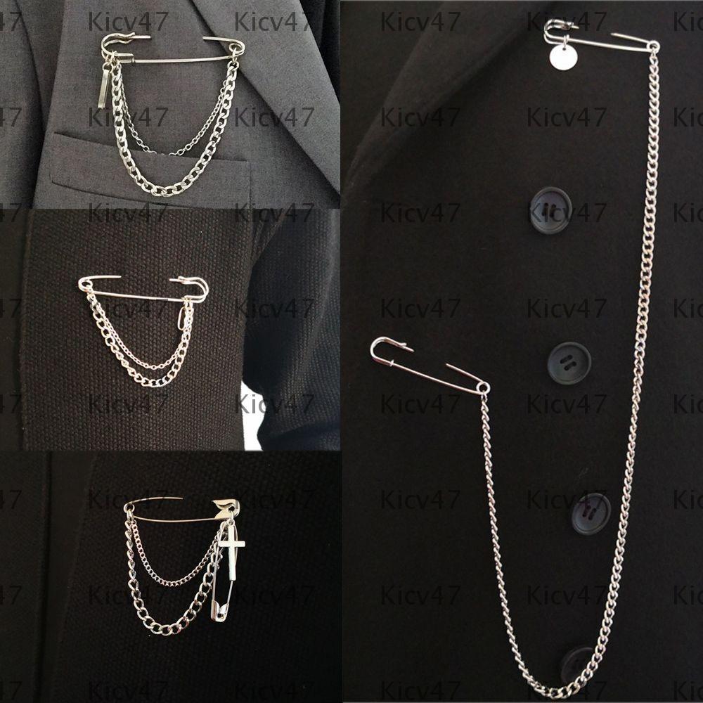 KICV Punk เข็มกลัด Hip Hop โซ่ยาว เสริม.style punkและhip hop