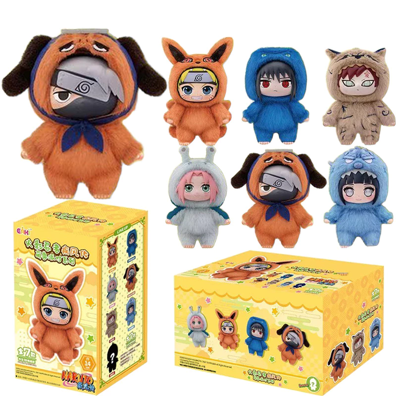 Naruto ตุ๊กตาตุ๊กตาของเล่น Eaki Naruto ไวนิล Q-version Series Movable Figure 6 ชิ้นกล่องตาบอดของเล่นตุ๊กตาเด็กของขวัญ