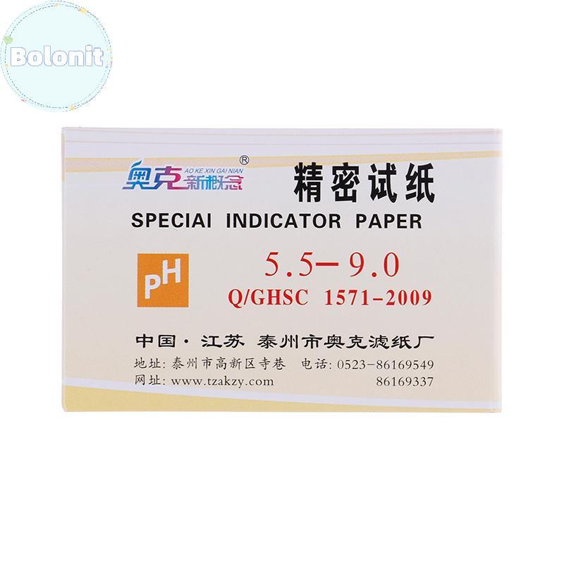 Bolonit 80Strips Meters Meters ตัวบ่งชี้ค่า PH 5.5-9.0 กระดาษทดสอบ Litmus กรดอัลคาไลน์ TH