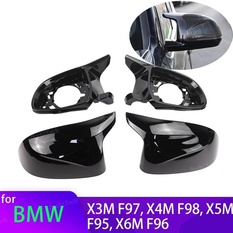 4pcs คาร์บอนไฟเบอร์ดูสีดําด้านข้างกระจกสําหรับ BMW X3M F97 X4M F98 2019-2024 X5M F95 X6M F96 2020-20