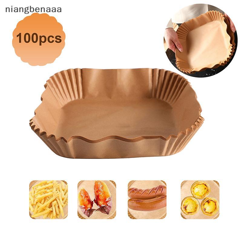 (niangbenaaa) Air Fryer Paper Square Disposable Air Fryer Baking Paper Non-Stick Parchment Paper For