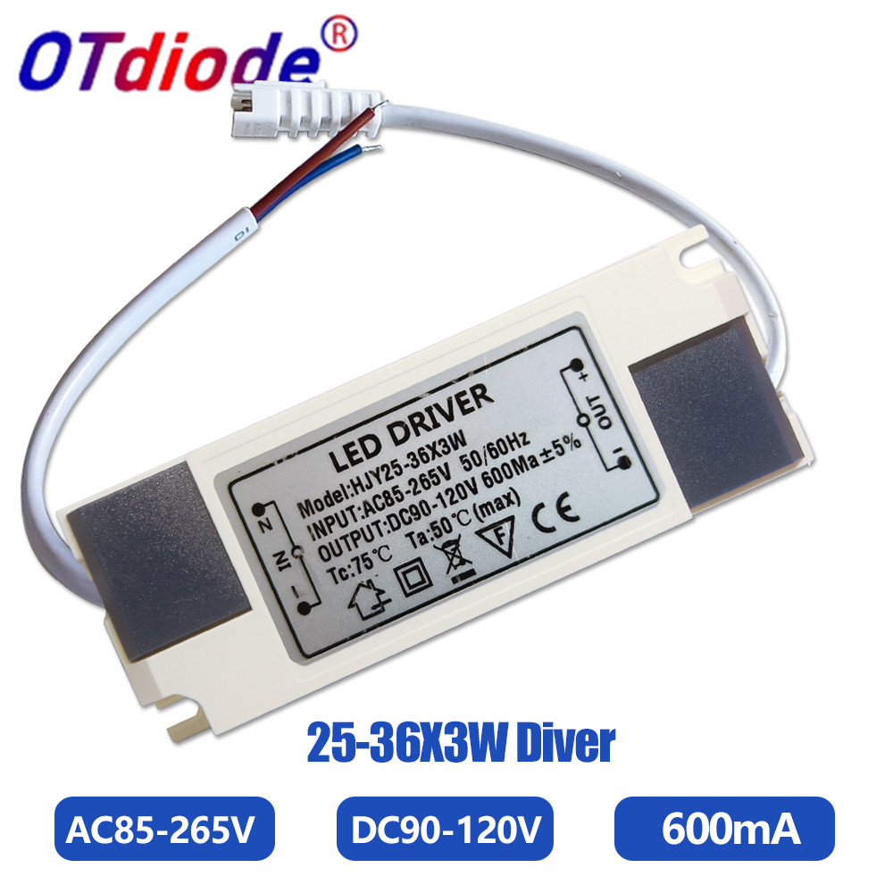 1-10pcs LED Driver 600mA 40W 50W 60W 70W คงที่ 25-36X3W DC90-120V 30X3W ไฟ Transformers AC85-265V แห