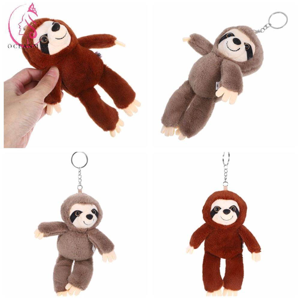 OCEANMAP Sloth จี้ขนาดเล็ก,กระเป๋าจําลอง Charm Plush Sloth พวงกุญแจ,น่ารักตาโตพวงกุญแจตุ๊กตาสัตว์ Sl