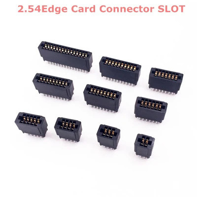 5PCS Edge Card Connector Slot 2.54 mm Pitch 8/10/12/16/18/20/28/30/36/40/50/60/72/80/98 Pin PCB Gold