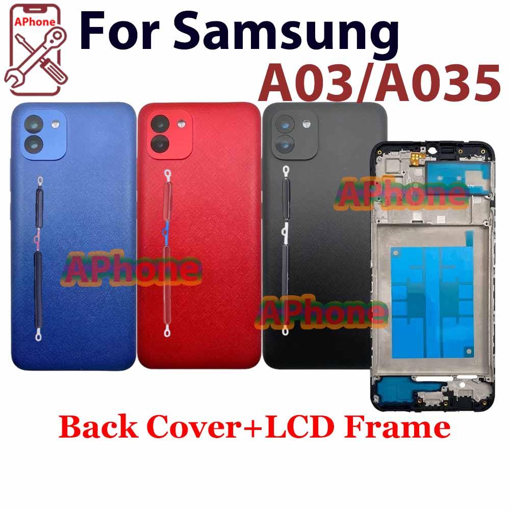 สําหรับ Samsung Galaxy A03 A035 A035F A035F DS ฝาหลังกรอบกลางกรอบด้านหน้า