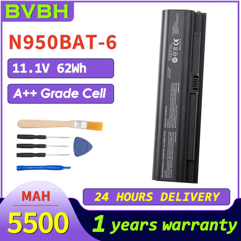 BVbh N950BAT-6 5500mAh แบตเตอรี่แล็ปท็อปสําหรับ CLEVO ShenZhou Ares zx7-cp5s2 zx7-cp7s2