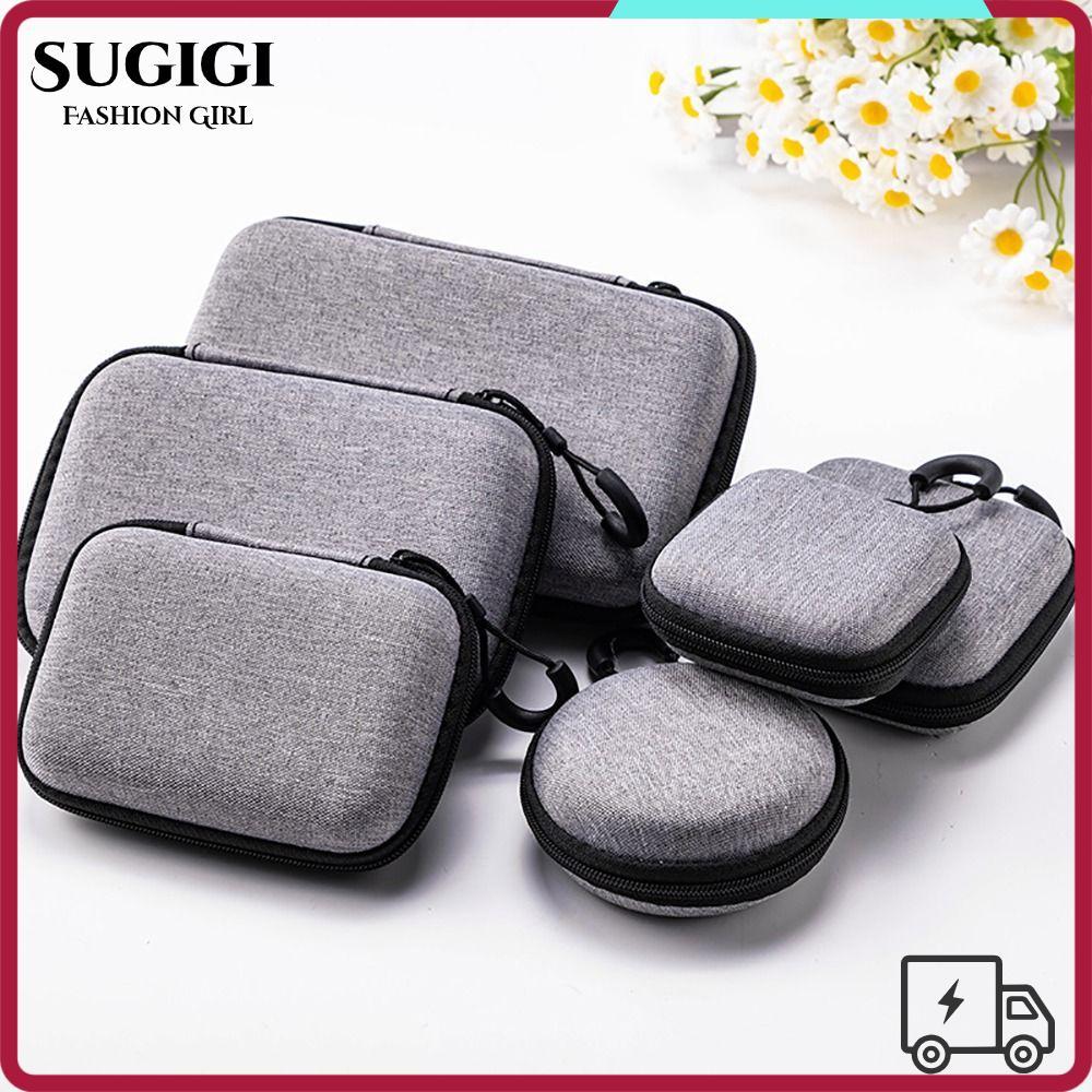 SUGIGI 1 ชิ้นถุงเก็บ EVA, หูฟัง/โทรศัพท์/สายชาร์จแบบพกพาซิปหูฟัง, Mini สําหรับ Airpod อุปกรณ์ดิจิตอลกระเป๋ากระเป๋า