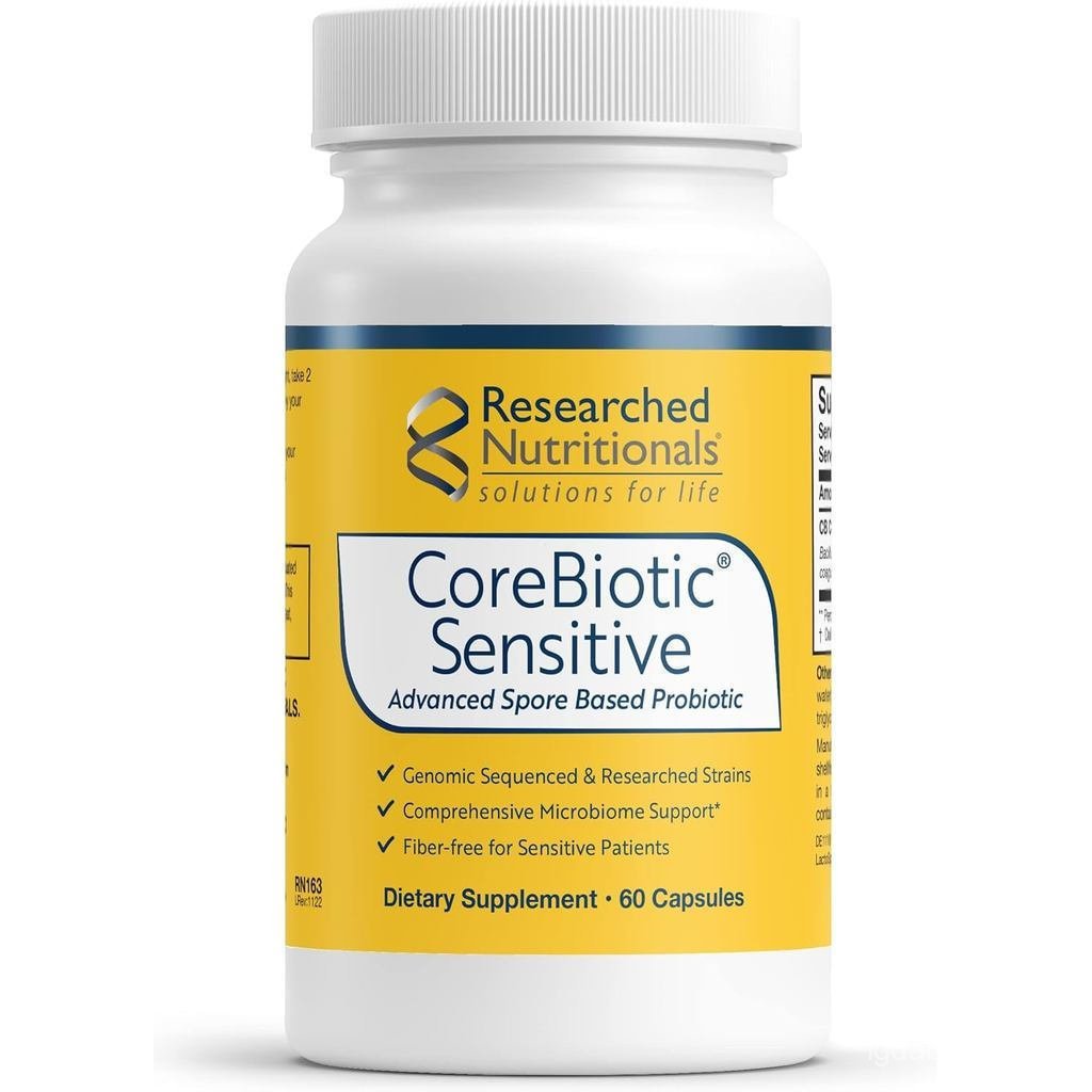 Researched Nutritionals CoreBiotic Sensitive - โปรไบโอติกมังสวิรัติสําหรับอาหาร Low-FODMAP - อาหารเส