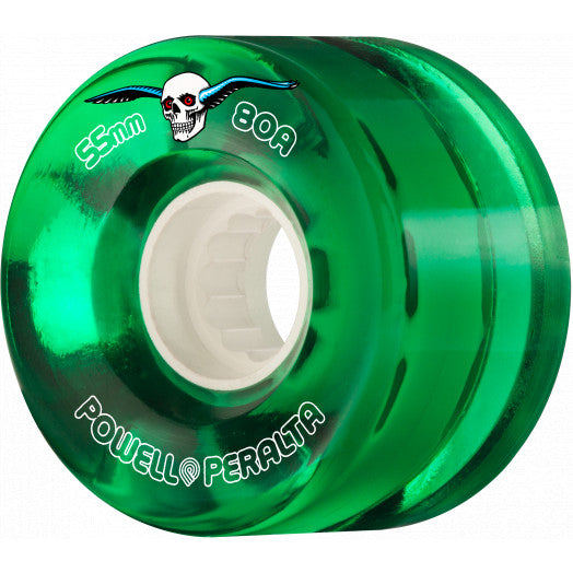 Powell Peralta Clear Cruiser 80A Green Skateboard Wheels 55mm