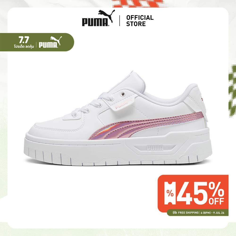 PUMA Kids รองเท้าผ้าใบเด็กโต Cali Dream Iridescent สีขาว - 39662402