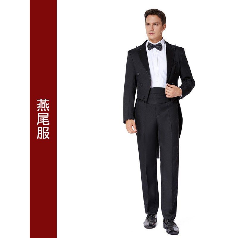ผู้ชายประสิทธิภาพเครื่องแต่งกาย Chorus Suit Tuxedo Suit Dress Host Photo Studio Photo Slim-fit Singe