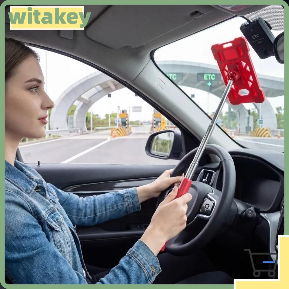 WITAKA รถ Toll Card Stick, Telescopic Design ปรับความยาวได้ Telescopic Parking Toll Rod, น้ําหนักเบา