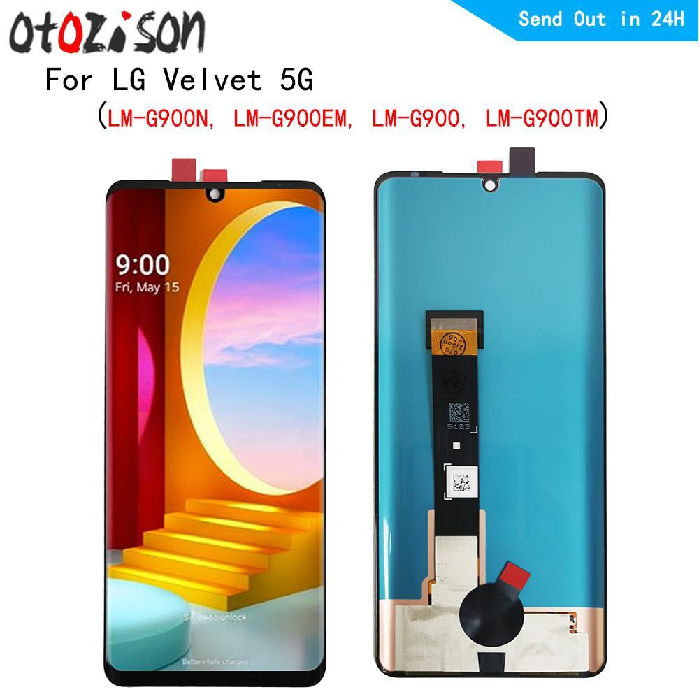 6.8 "จอแสดงผล OLED สําหรับ LG กํามะหยี่ 5G LM-G900N, LM-G900EM LCD กรอบหน้าจอ LCD Touch Panel Digiti