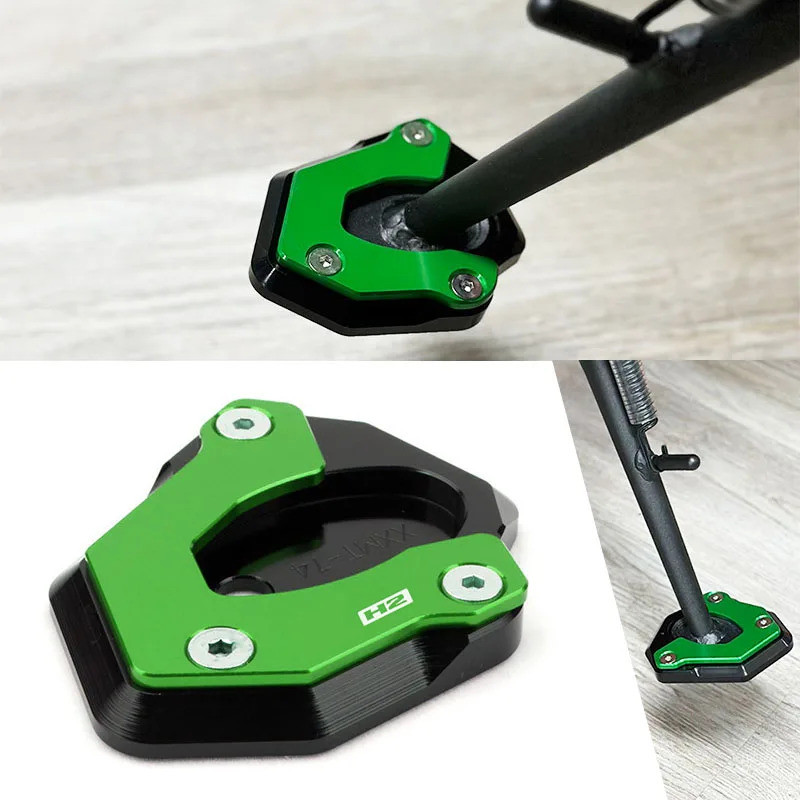 รถจักรยานยนต์ CNC Kickstand ขาตั้ง Extension Pad แผ่นขยาย Fit สําหรับ ZH2 Z H2 ZH 2 2019-2023