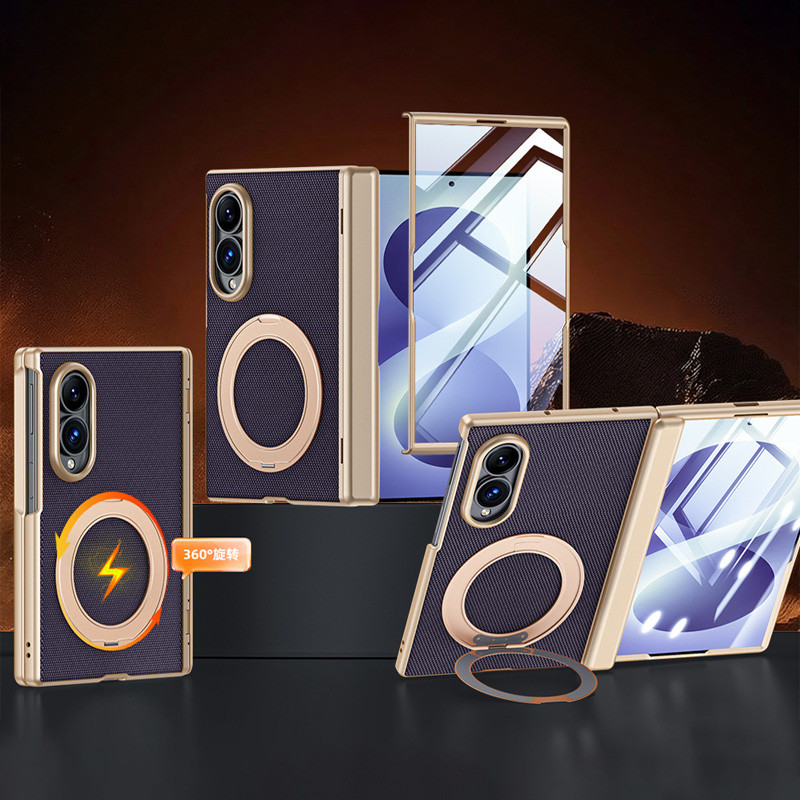 สําหรับ Samsung Galaxy Z Fold 8 เคสโทรศัพท์เปลือกฟิล์มแบบบูรณาการผู้ถือแหวนบานพับรูปแบบผ้า Fold8Ultra ฝาครอบ