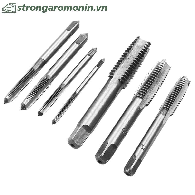 Strongaromonin 7 ชิ้นเมตริกชายเกลียวปลั๊กแตะชุด M3-M12 เจาะ Bit Workshop เครื่องมือ VN