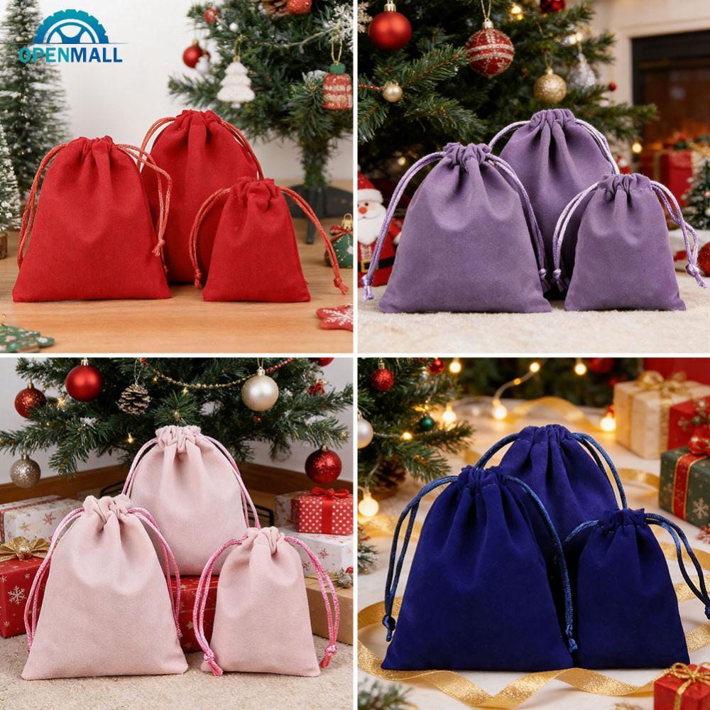 OPENMALL Flocking Drawstring Jewelry Bag Soft Pouch 5x7cm 7x9cm 10x12cm Multi-Color Small Gift Packa