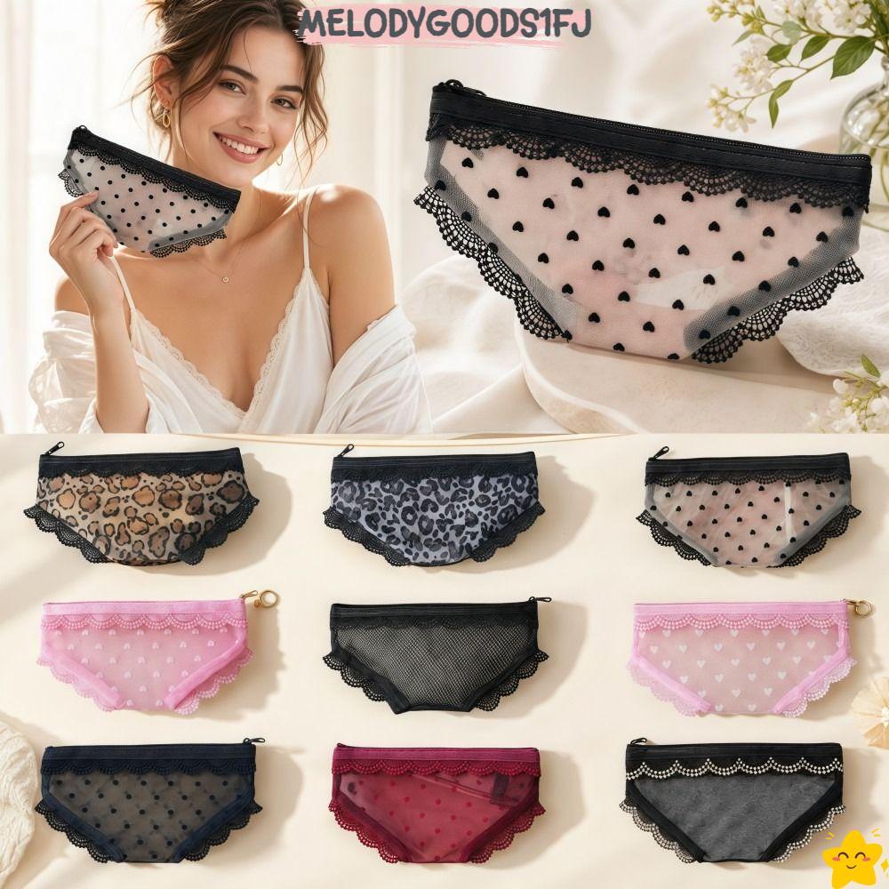 MELODYGOODS1FJกระเป๋าเก็บเครื่องสําอาง,กางเกงใสรูปร่างกระเป๋าเครื่องสําอาง,ความคิดสร้างสรรค์ตาข่ายลูกไม้หัวใจY2Kกระเป๋าใส่อุปกรณ์อาบน้ําสําหรับการเดินทาง