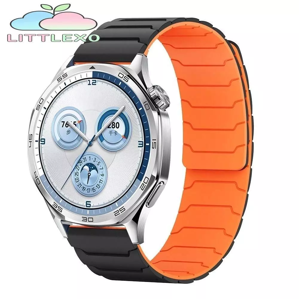 LITTLEX Loop Band, สายรัดแม่เหล็กแบบปรับได้ซิลิโคน, แฟชั่น 20/22 มม. สร้อยข้อมือกีฬายืดหยุ่นสําหรับ Huawei GT5/GT4 สวมใส่ง่าย