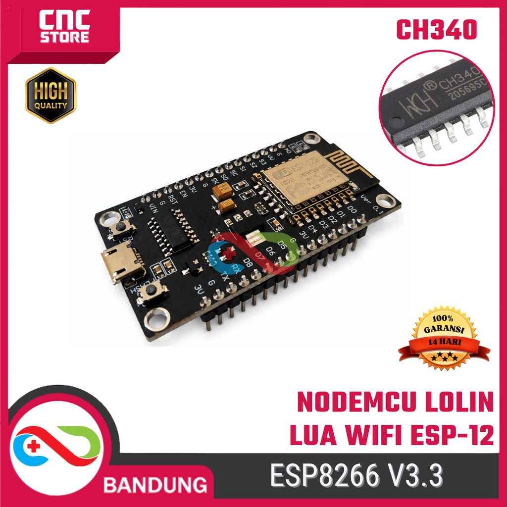 NodeMCU V3 ESP8266 CH340 – บอร์ด IoT Flash WiFi 4MB (ESP-12)