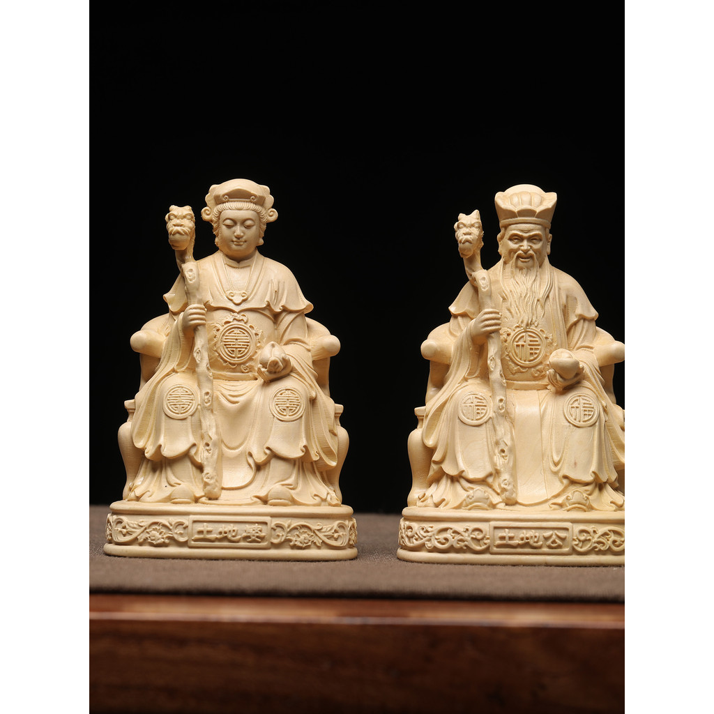 กล่อง Boxwood แกะสลัก Land ชาย Land ชาย Land ผู้หญิงเครื่องประดับในครัวเรือนบูชาพระเจ้ารูปปั้นเครื่อ