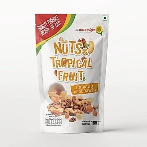 นัทแอนด์ทรอปิคัลฟรุ๊ต 180 กรัม Nut and Tropical Fruit 180 (Mixed Nut) (สินค้าอบพร้อมทาน)