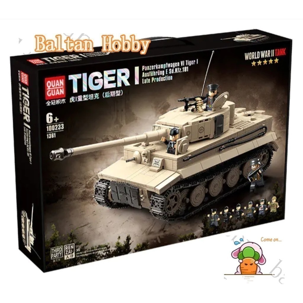 Gomora Hobby GH1X MOC พร้อม 100233 รถถังกลางรถ I Tiger I Heavy Tank Late Version หน่วยการสร้าง ทหาร EH2