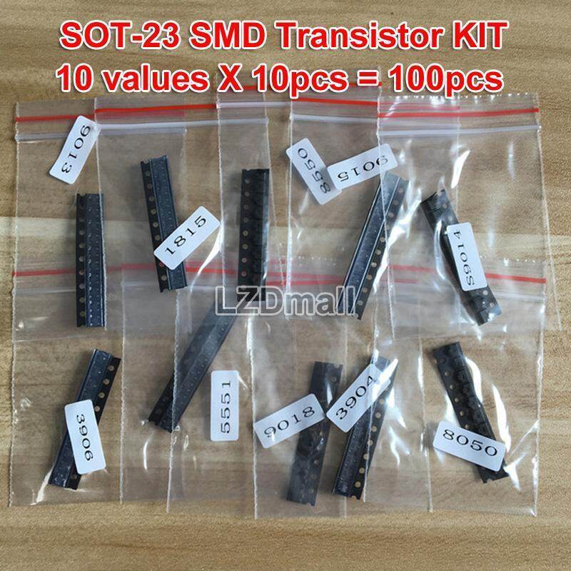 100 ชิ้น SOT-23 ชุดทรานซิสเตอร์ SMD 10kinds x 10pcs=100pcs S9013 (J3) S9014 (J4/L6) S9015 (M6) S9018