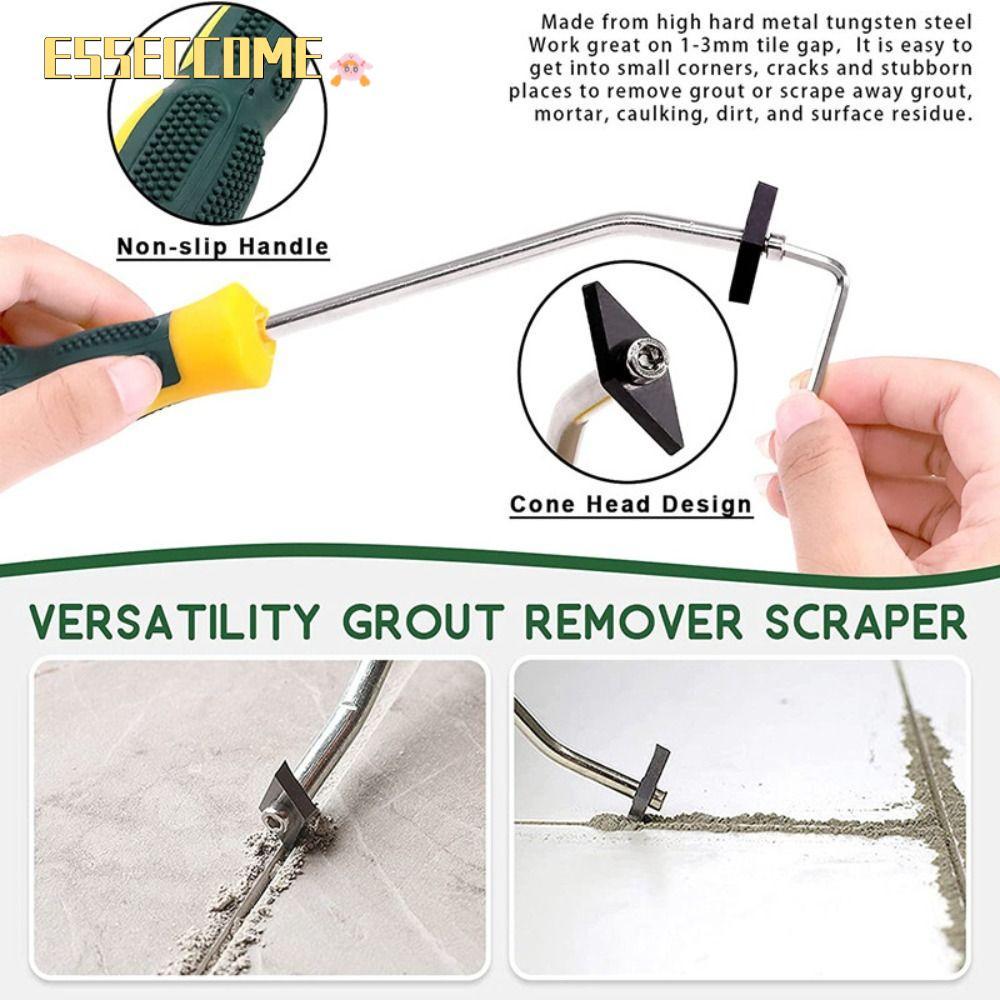 ESSECCOME Tiles Gap Cleaner, เครื่องมือก่อสร้าง Diamond Tile Grout Remover, Professional ทังสเตนเหล็