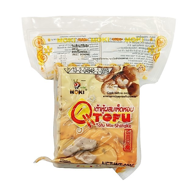 โมคิ เต้าหู้ผสมเห็ดหอม Moki Tofu Mix Black Seasame Seeds 300g.