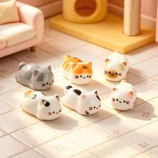 10 ชิ้นแมวน่ารักหัวกลม 3D เรซิ่น Charms สําหรับ DIY (15-14)