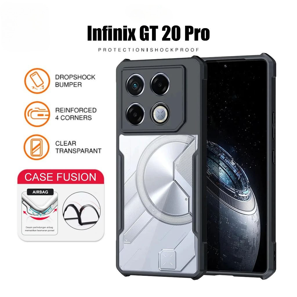 CASE INFINIX GT 20 PRO / GT 30 PRO CASE TRANSPARENT CLEAR FUSION ANTI SHOCKPROOF สีดํา