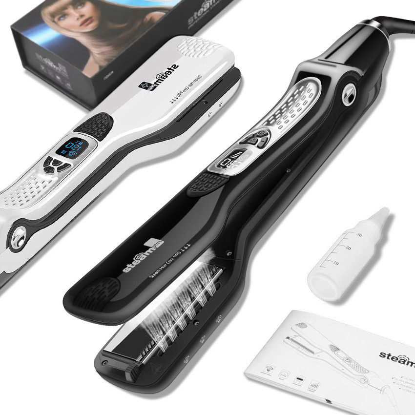 Steam hair straightener Steampod Non-damaging titanium plate high-temperature controllable hair stra
