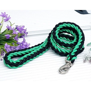 PP-054-2 | สายจูงสัตว์เลี้ยง เชือกถักไนลอน สำหรับสุนัขและแมว พันธุ์เล็ก-ใหญ่ 💜🖤 พร้อมส่ง