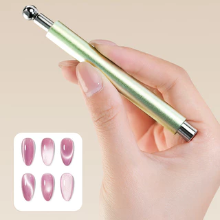 มือใหม่ต้องมี! แม่เหล็กดูดสีเจล 2 หัว แรงสูง ดึงสีลูกแก้ว/แมวตา (Cat Eye) คมชัด พร้อมอุปกรณ์ทำเล็บ (ปากกา+ลูกเหล็ก)