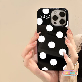 เคสไอโฟนเจลลี่ลายจุดขาวมินิมอลพรีเมียม 17Pro/16/15/14/13/12/11/ProMax/7G/7/8Plus/XS/XR/SE2/SE3
