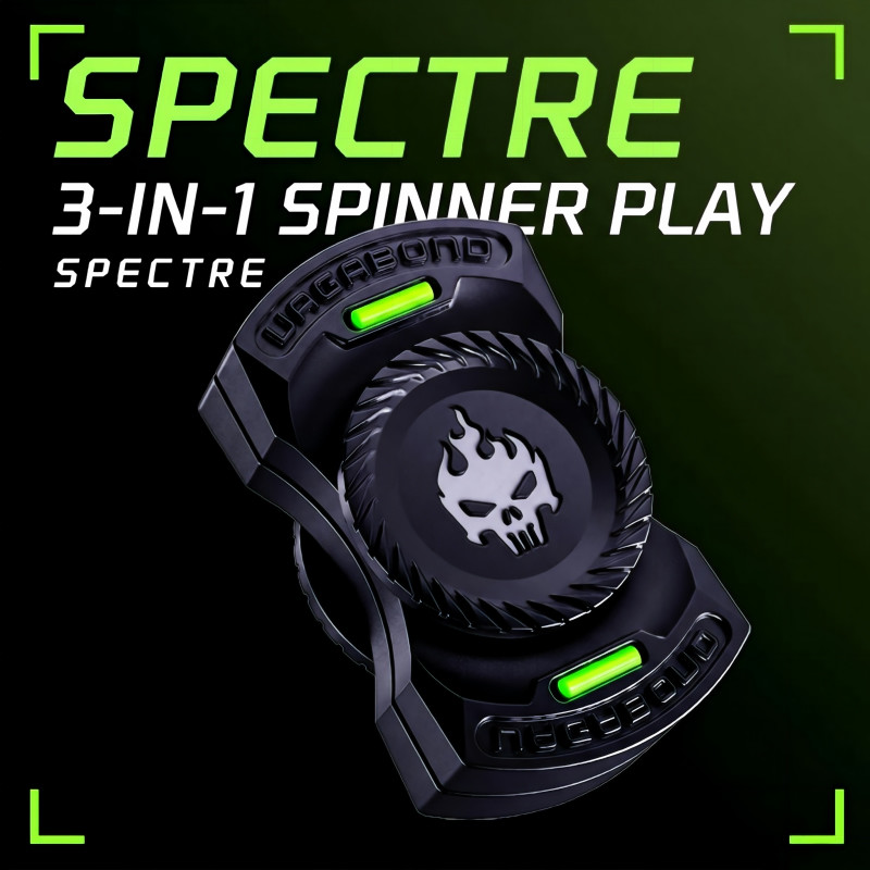 Ghost SPECTRE สาม-in-One โลหะ Fidget Spinner แม่เหล็ก Push Card ปลายนิ้วกดยาวนานหมุน Cool Alloy Decompression Handy เครื่องมืออินเทรนด์เล่น Bo