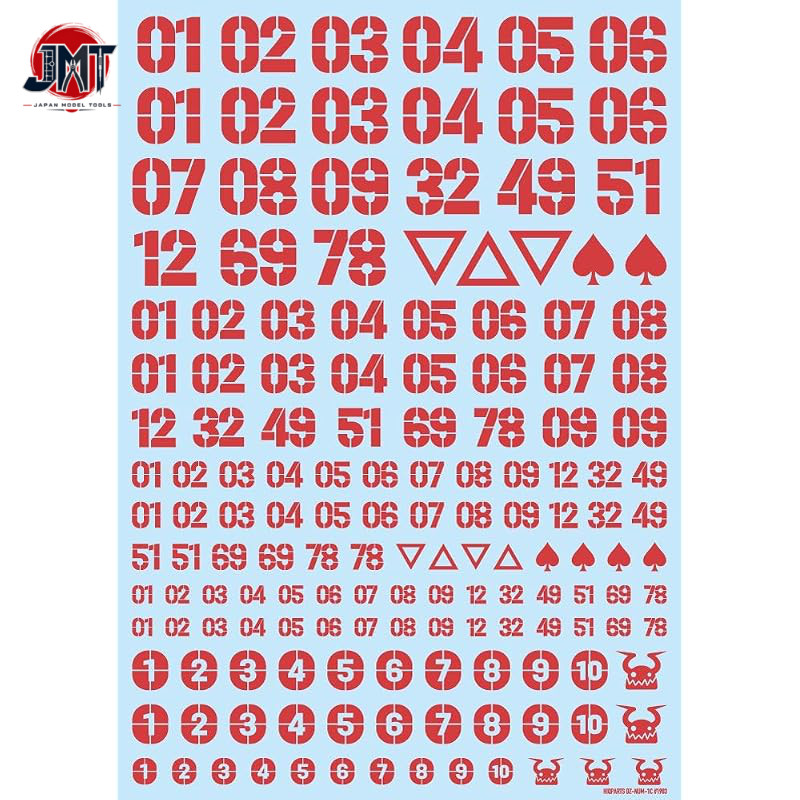 High Cue Parts DZ Number Decal Red (1 piece) for model kits Decal DZN-RED