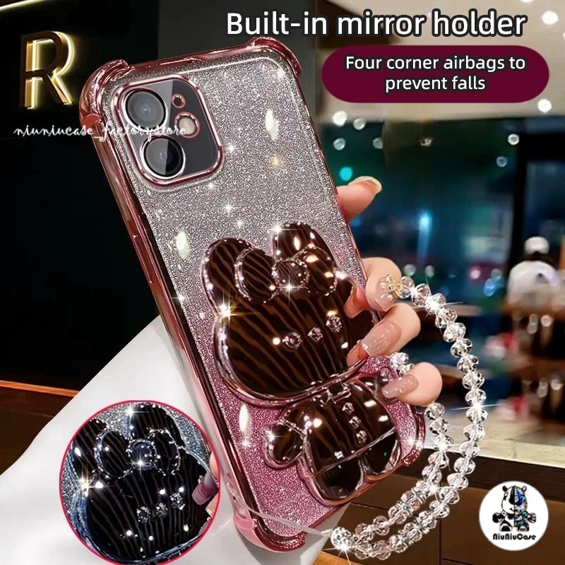 เคสโทรศัพท์Gradientชุบเงา Sling Glitter เคส For OPPO A5 PRO A54 A74 A79 A93 A93 RENO 11F 12 13 14 17