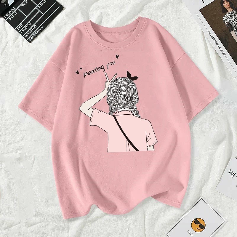 COD（จัดส่งตลอด 24 ชั่วโมง）เสื้อยืดคอกลมผ้านิ่มใส่สบาย ลายแฟชั่นวินเทจ พร้อมส่ง Oversize T-shirt