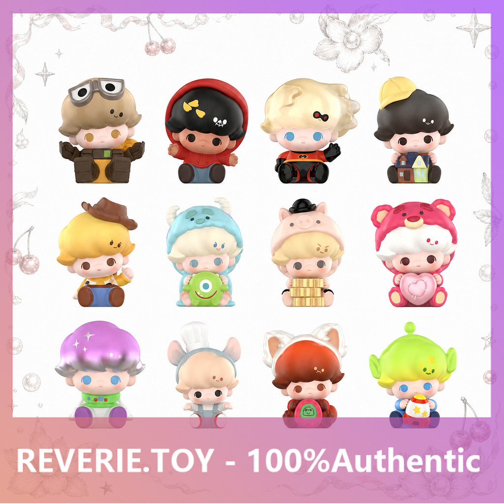 POPMART DIMOO WORLD x PIXAR Co-Branded Series ตุ๊กตาเม็ดน่ารัก Mystery Box อินเทรนด์เล่นรูปของขวัญ