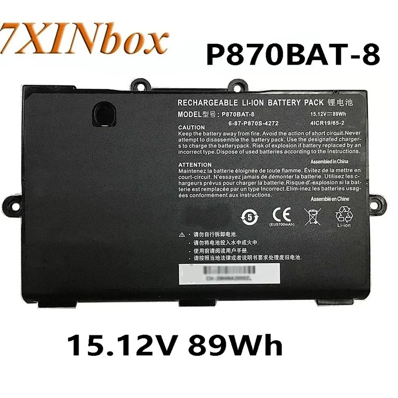7XINbox P870BAT-8 15.12V 89Wh แบตเตอรี่สําหรับ Clevo P870TM-G P870DM3-G P775DM3 P870DM2 P870TM1-G P8