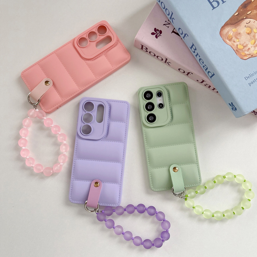 สายคล้องโทรศัพท์ สร้อยข้อมือลูกปัด dopamine ผิวเหมาะสําหรับ Samsung S26 S25 S24 Ultra S23 S22 Plus เคสโทรศัพท์สวยๆสําหรับแมทช์หน้าร้อน