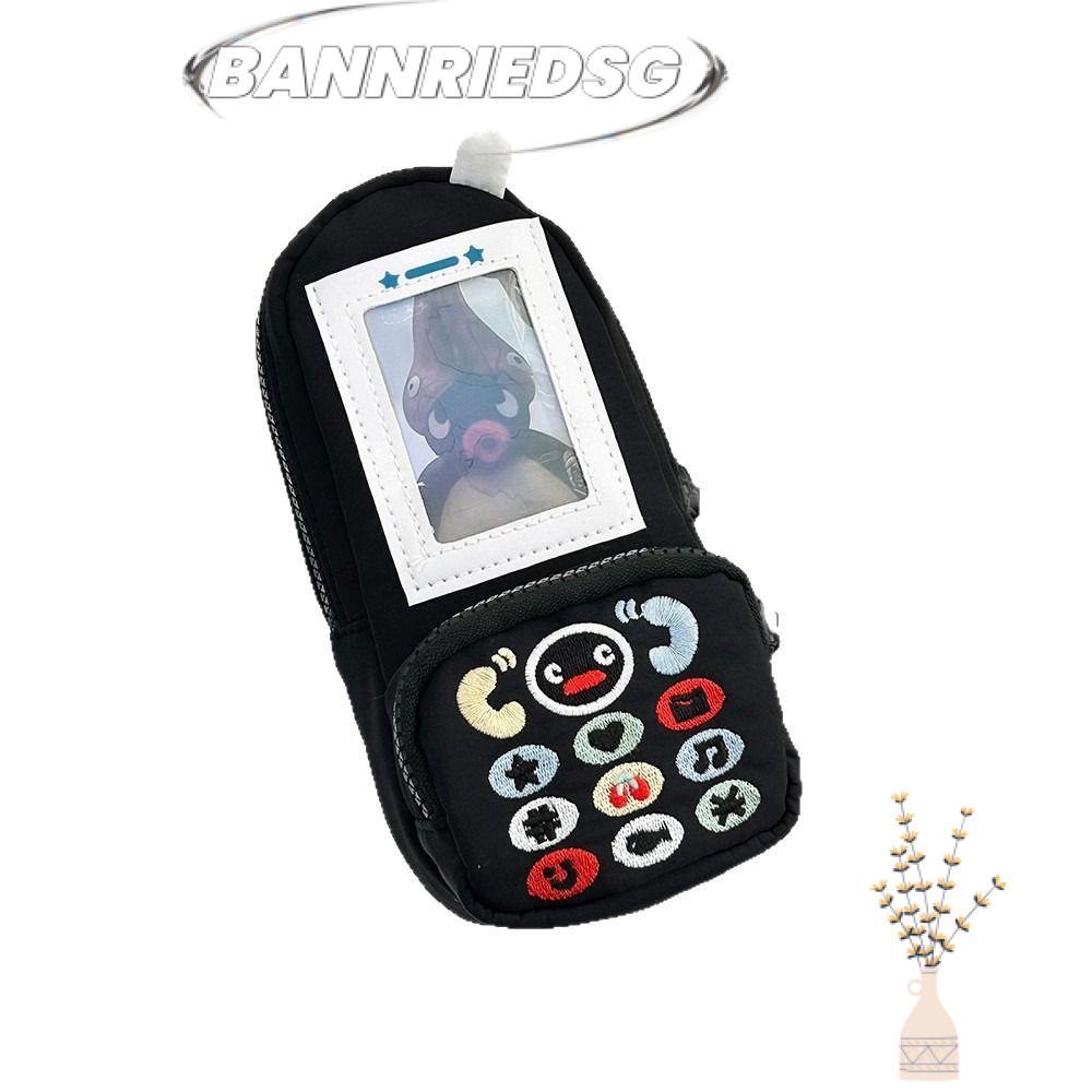 BANNRIEDSG989YR กระเป๋าปากกา,ผ้าใบ Penguin เย็บปักถักร้อยดินสอ,Multi-functional Phone Shape ความจุขน