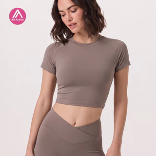 AirActive เสื้อครอปท็อปแขนสั้น แบบเข้ารูป ดูดซับความชื้น สําหรับเล่นโยคะ กีฬา