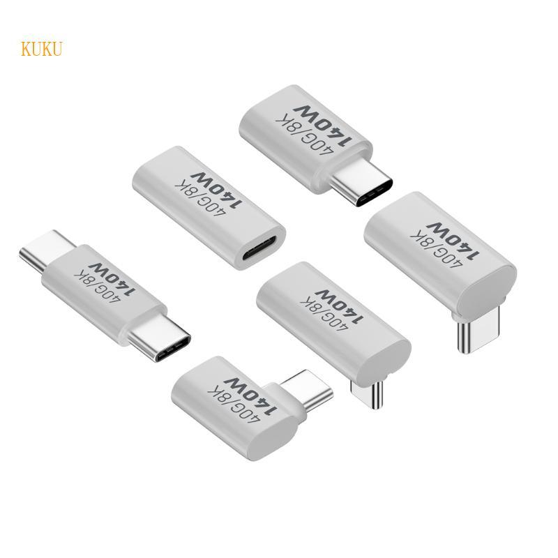 KU* อะแดปเตอร์ Type-C 140W 40G 8K UsbC Connector สําหรับแล็ปท็อปสมาร์ทโฟนและแท็บเล็ต