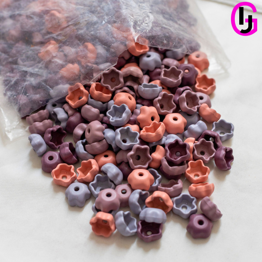 GANTUNGAN 1 PACK ดอกไม้อะคริลิคกลีบลูกปัดอะคริลิคดอกไม้ DIY สร้อยข้อมือสร้อยคอพวงกุญแจ JFF737